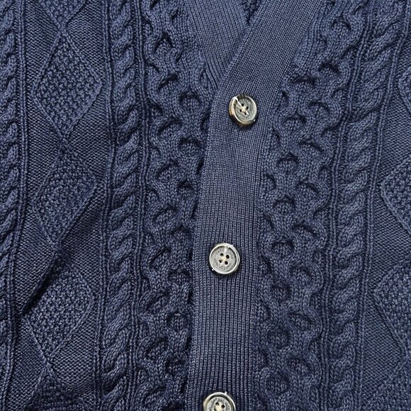 Gap XL Women Cable Knit Cardigan Sweater Academia Work Office Cotton - Picture 4 of 5